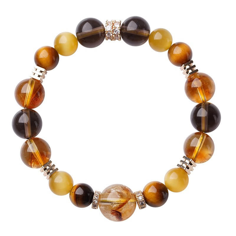 Buddha Stonesシトリン トパーズ タイガーアイ 幸福のブレスレット