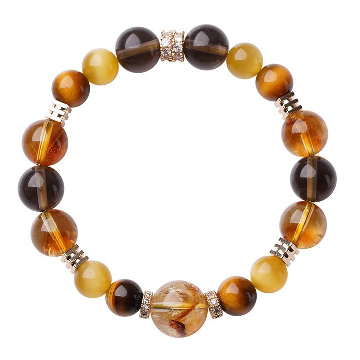 Buddha Stonesシトリン トパーズ タイガーアイ 幸福のブレスレット