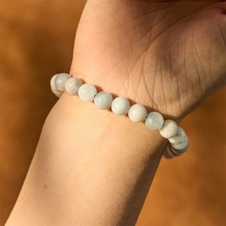 Buddha Stones天然アクアマリン ヒーリングビーズブレスレット