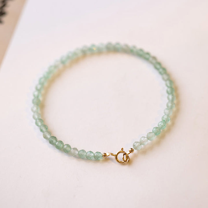 Buddha Stones3mm スモールグリーンアベンチュリン 極薄ビーズ 幸運ブレスレット
