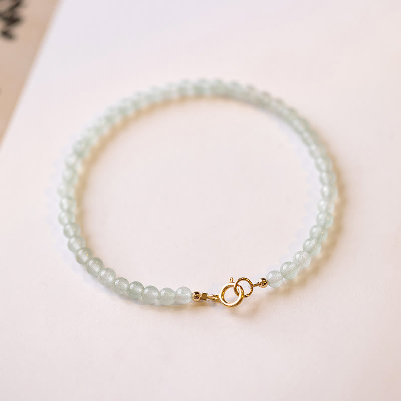 Buddha Stones3mm スモールグリーンアベンチュリン 極薄ビーズ 幸運ブレスレット