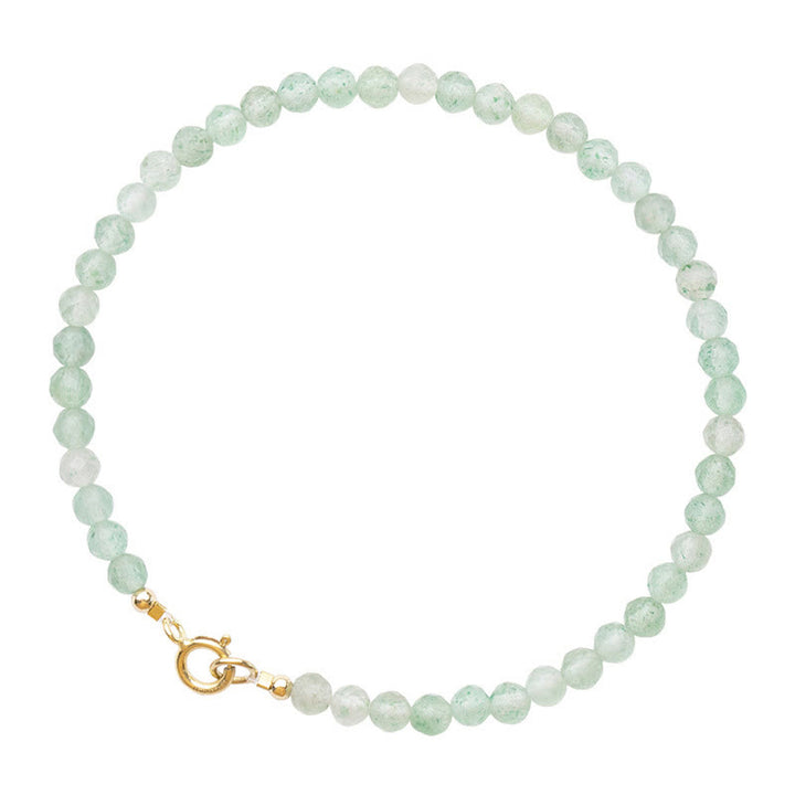 Buddha Stones3mm スモールグリーンアベンチュリン 極薄ビーズ 幸運ブレスレット