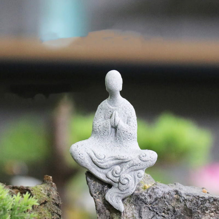 Buddha Stones瞑想 仏陀 僧侶 静寂 家の装飾 - 小型座像 4.8×2.8×8cm - image 14