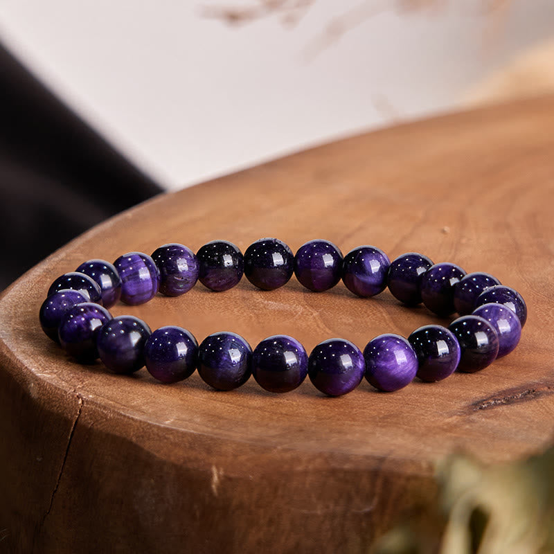 Buddha Stonesパープルタイガーアイ クリエイティビティブレスレット