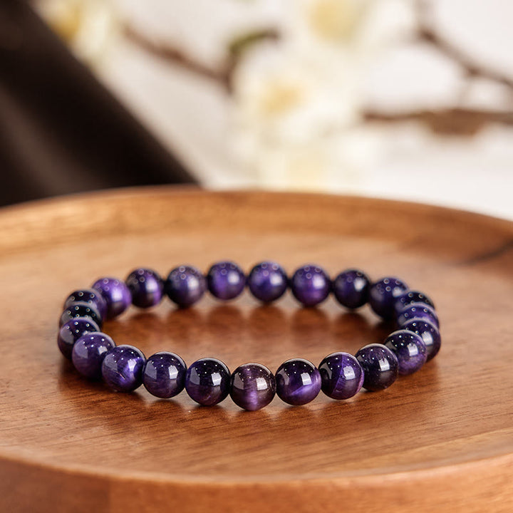 Buddha Stonesパープルタイガーアイ クリエイティビティブレスレット