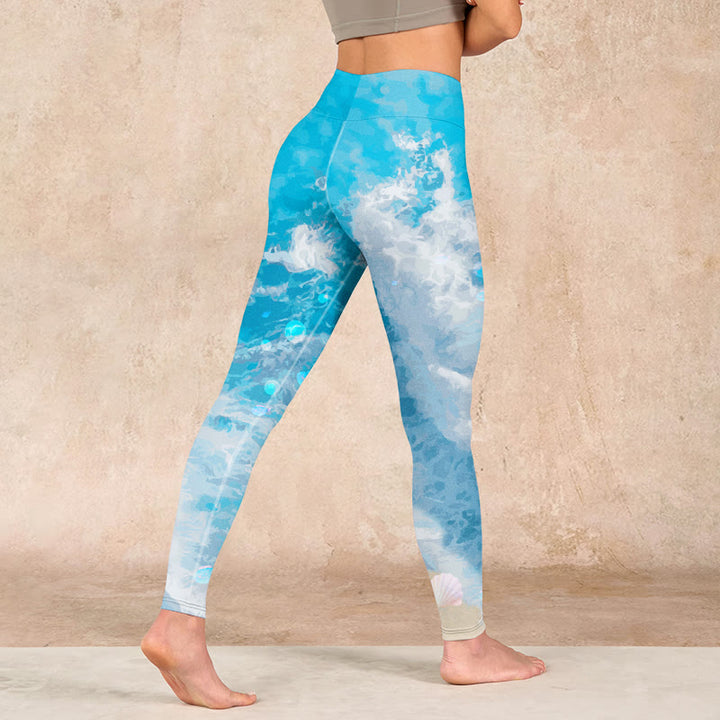 Buddha Stonesオーシャンウェーブ フィッシュ ジムレギンス レディース ヨガパンツ - image 5