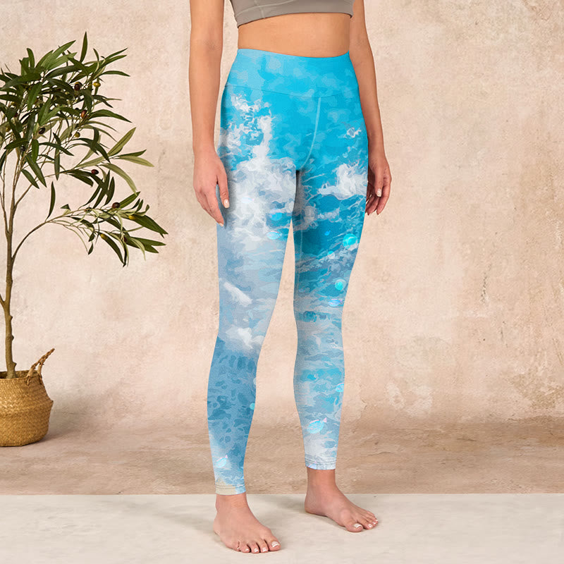 Buddha Stonesオーシャンウェーブ フィッシュ ジムレギンス レディース ヨガパンツ - image 4