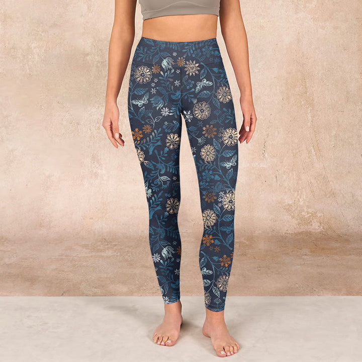 Buddha Stones New York アスターフラワーリーフプリント ジムフィットネスレギンス レディース ヨガパンツ - image 2