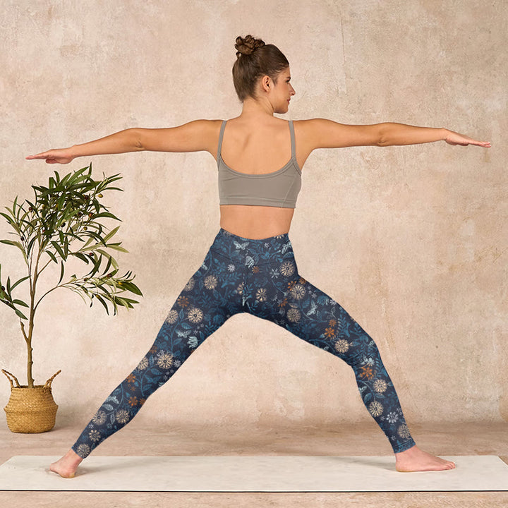 Buddha Stones New York アスターフラワーリーフプリント ジムフィットネスレギンス レディース ヨガパンツ - image 12