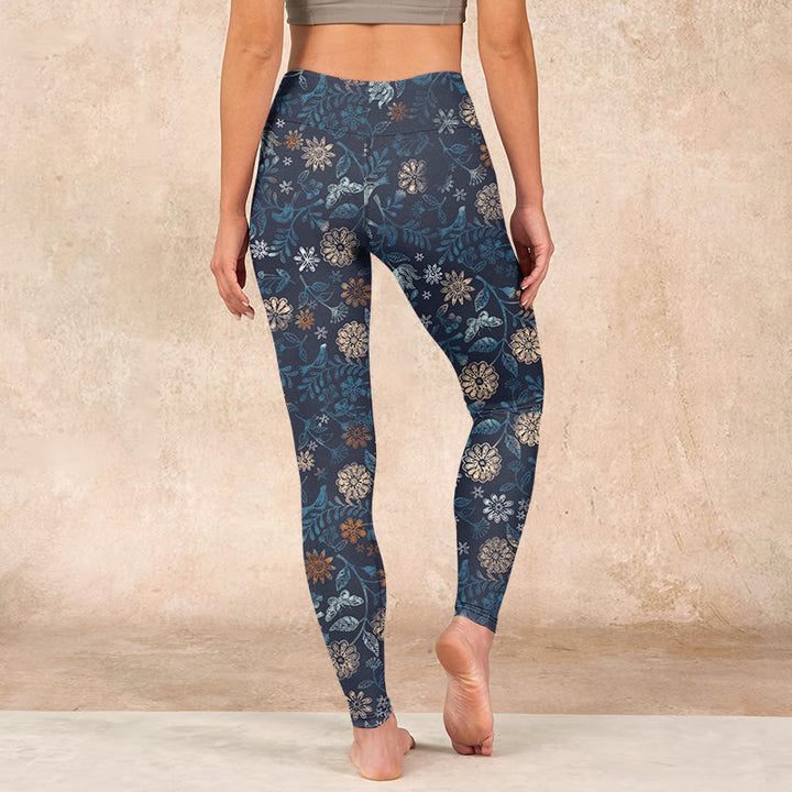 Buddha Stones New York アスターフラワーリーフプリント ジムフィットネスレギンス レディース ヨガパンツ - image 17