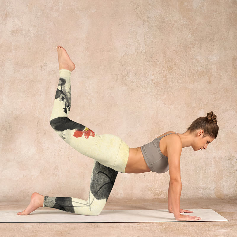 Buddha Stones、蓮の山、家のプリントジムレギンス、レディースヨガパンツ - image 5