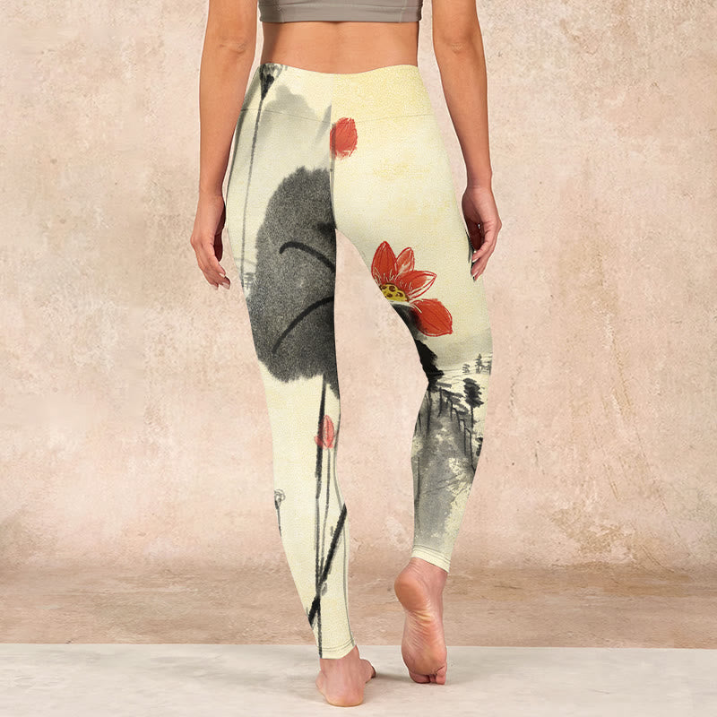 Buddha Stones、蓮の山、家のプリントジムレギンス、レディースヨガパンツ - image 15