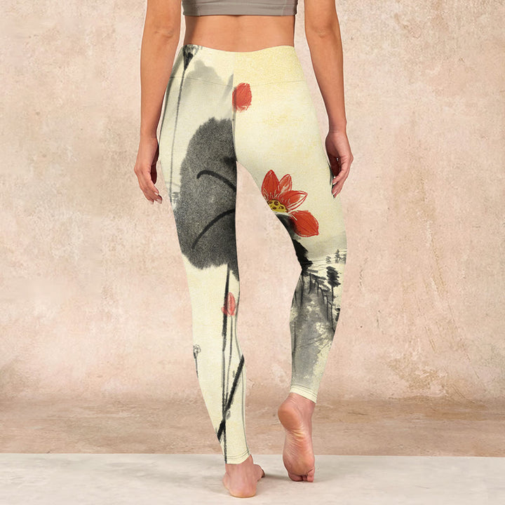 Buddha Stones、蓮の山、家のプリントジムレギンス、レディースヨガパンツ - image 15