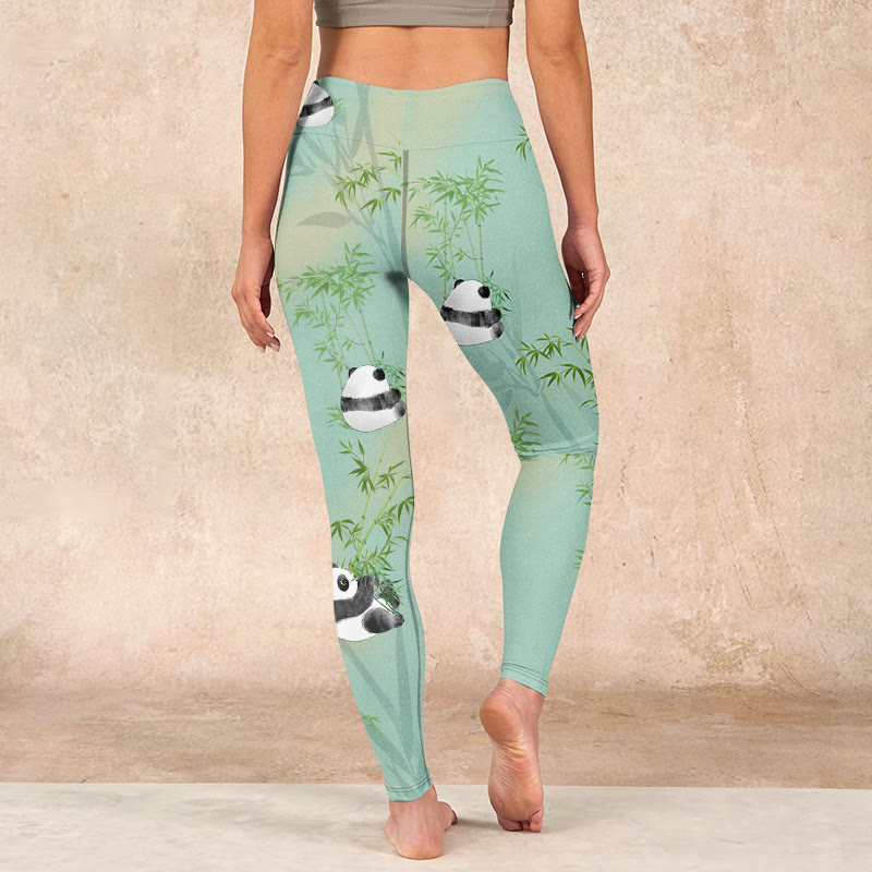 Buddha Stonesバンブーパンダプリント ジムレギンス レディース ヨガパンツ - image 15