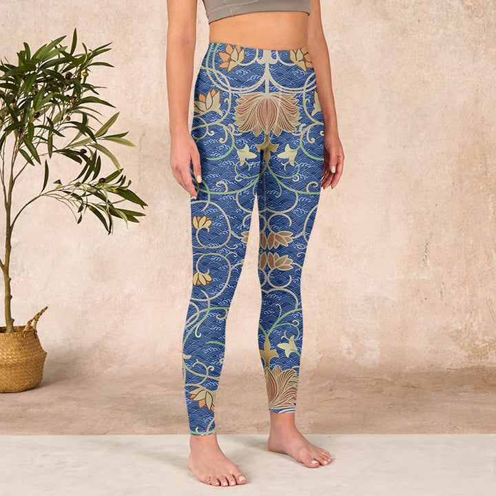 Buddha Stonesと蓮の花のプリントジムレギンスレディースヨガパンツ - image 4