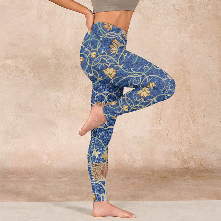 Buddha Stonesと蓮の花のプリントジムレギンスレディースヨガパンツ - image 16