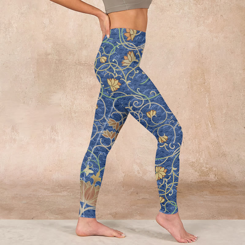 Buddha Stonesと蓮の花のプリントジムレギンスレディースヨガパンツ - image 17