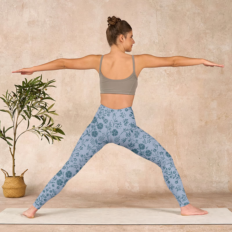 Buddha Stones、緑豊かな花、植物のプリントジムレギンス、レディースヨガパンツ - image 11