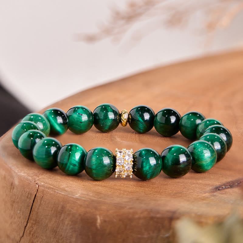 Buddha Stonesグリーンタイガーアイ ポジティブブレスレット