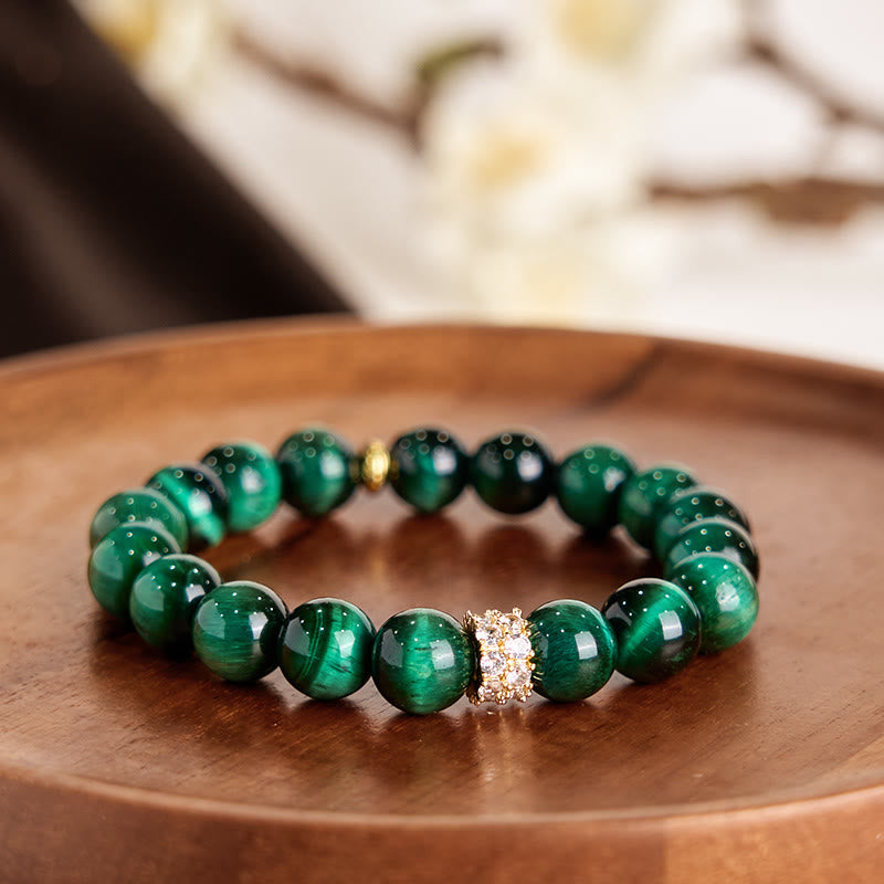 Buddha Stonesグリーンタイガーアイ ポジティブブレスレット