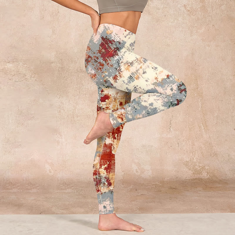 Buddha Stonesベージュ レッド グレー 抽象的デザイン プリント エクササイズ レギンス レディース ヨガパンツ - image 15