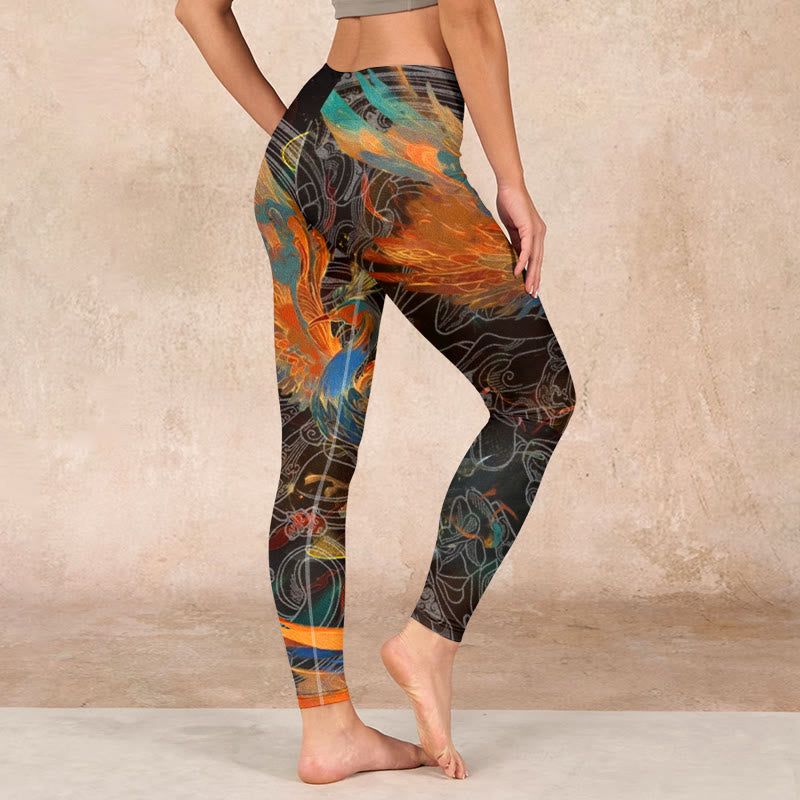 Buddha Stonesバイブラント フェニックス ジムレギンス レディース ヨガパンツ - image 3