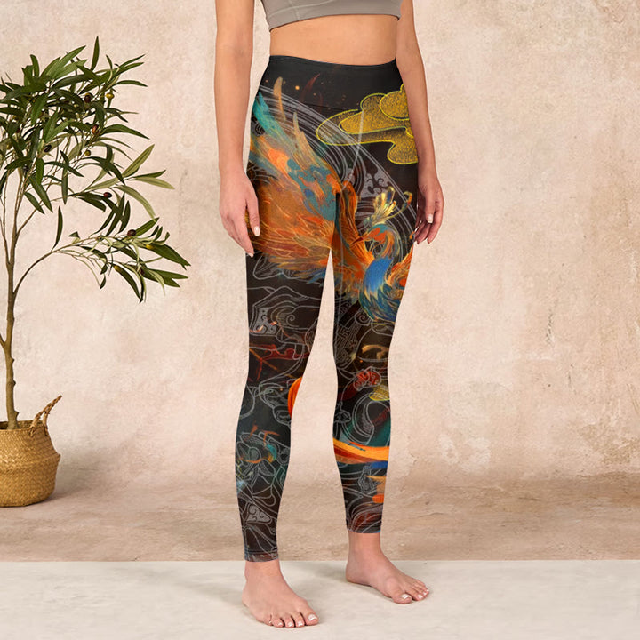 Buddha Stonesバイブラント フェニックス ジムレギンス レディース ヨガパンツ - image 4