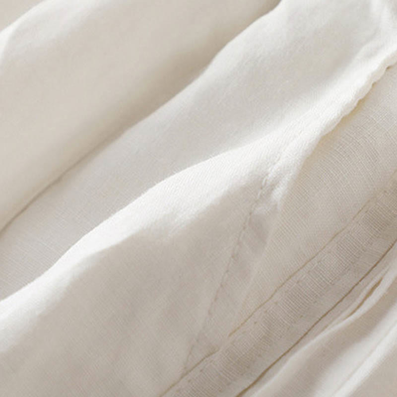 Buddha Stonesカジュアル 無地 サイドプリーツ コットンリネン レディース ワイドレッグパンツ ポケット付き - image 15