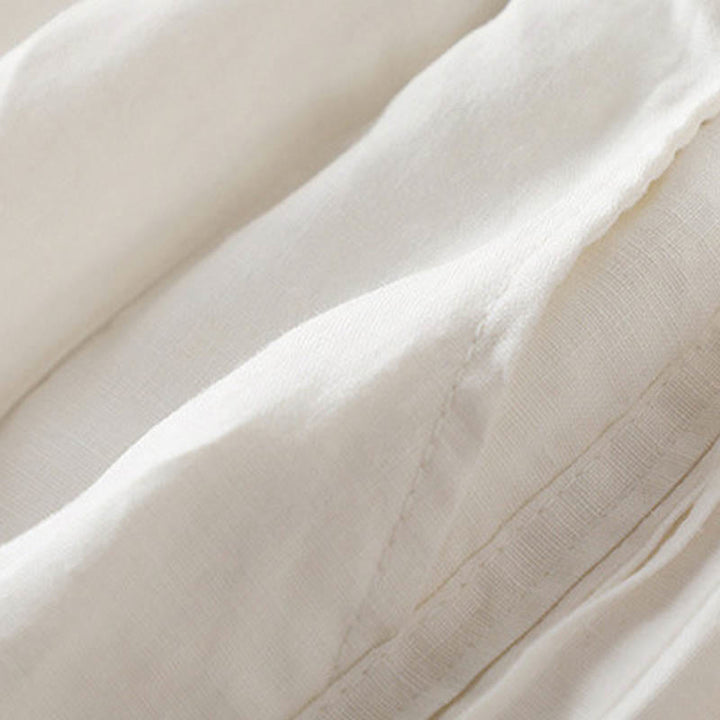 Buddha Stonesカジュアル 無地 サイドプリーツ コットンリネン レディース ワイドレッグパンツ ポケット付き - image 15