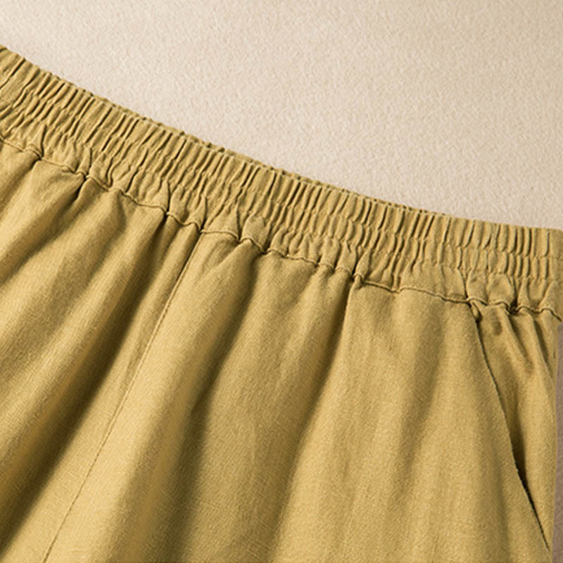 Buddha Stonesカジュアル 無地 コットンリネン レディース ワイドレッグパンツ ポケット付き - image 30