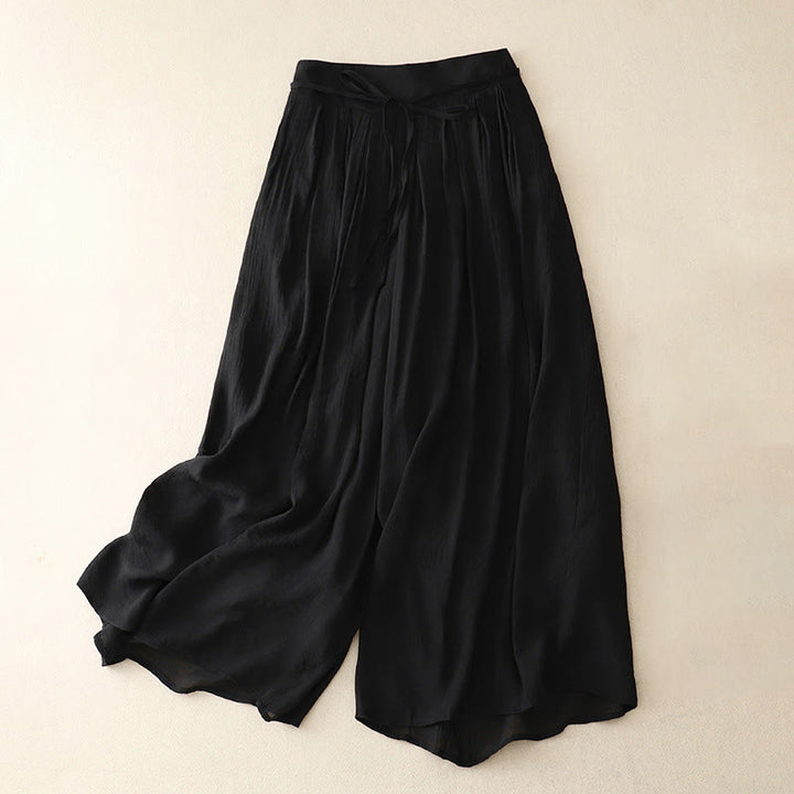 Buddha Stonesカジュアル 無地 レースアップ レディース ワイドレッグパンツ