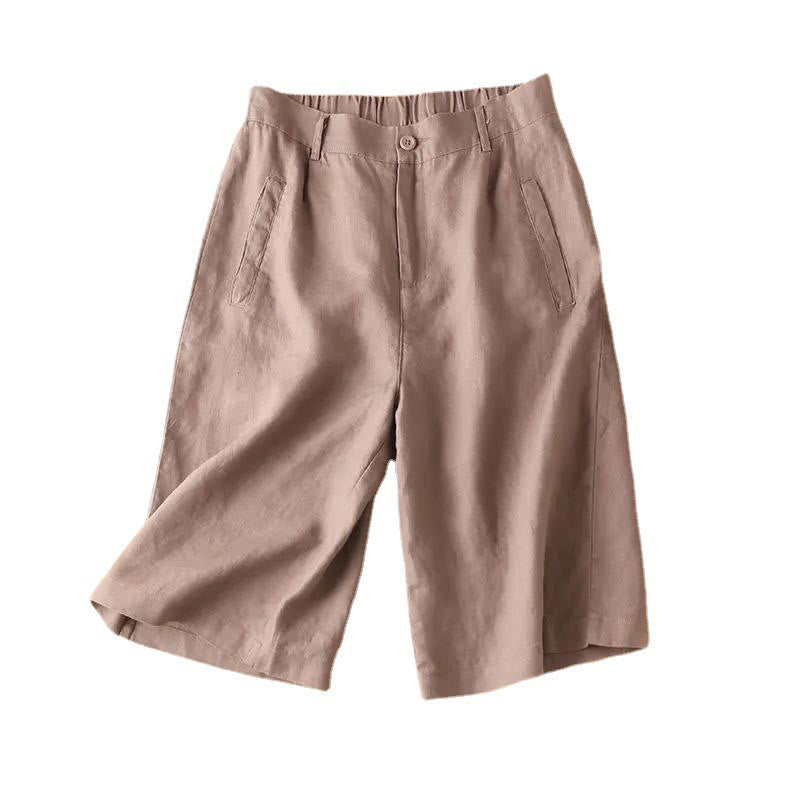 Buddha Stones無地 ボタン ジッパー コットン レディース ショートパンツ ポケット付き - image 23