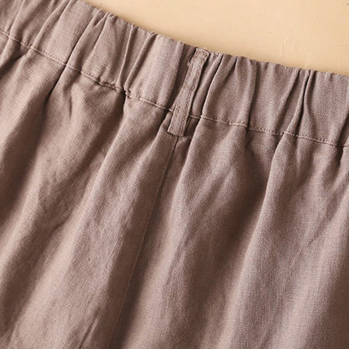 Buddha Stones無地 ボタン ジッパー コットン レディース ショートパンツ ポケット付き - image 17