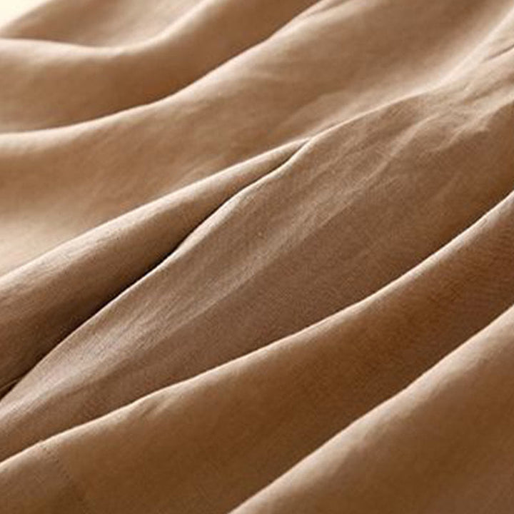 Buddha Stones無地 プリーツ ジッパーボタン コットンリネン レディース ショートパンツ ポケット付き - image 6