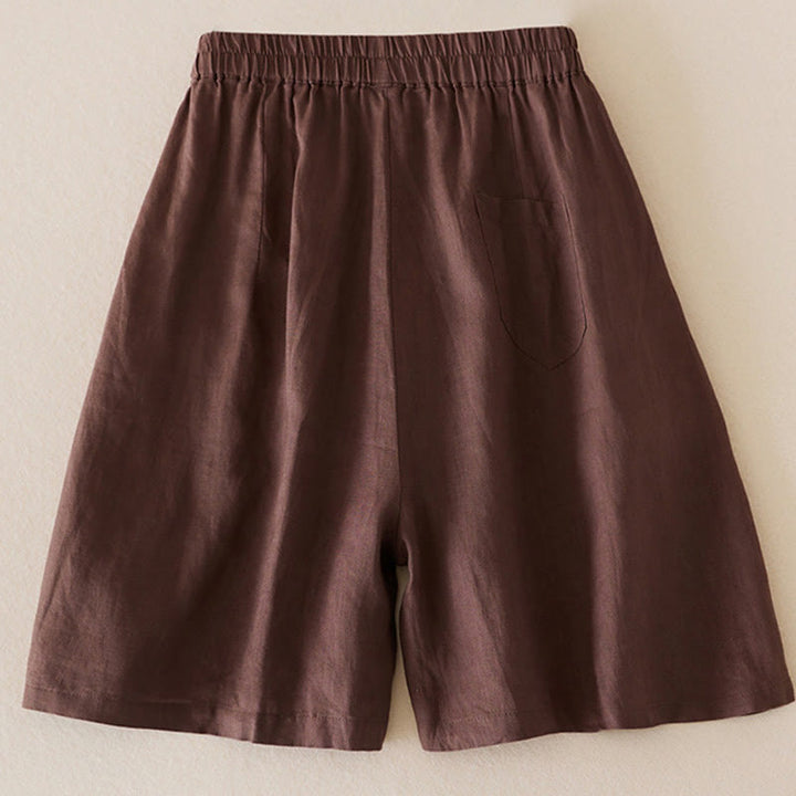 Buddha Stonesカジュアル 無地 コットンリネン レディース ショートパンツ ポケット付き - image 15