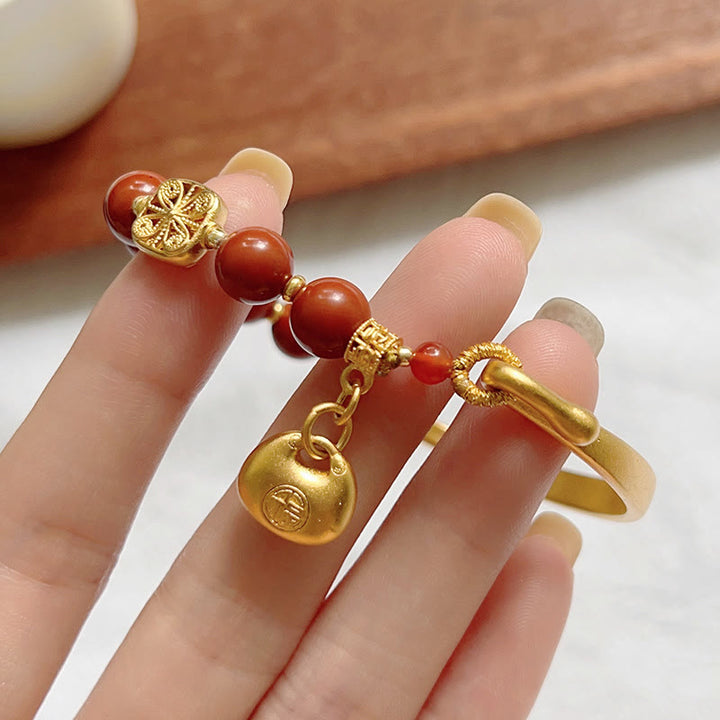 Buddha Stones南赤瑪瑙福字インゴットハーフブレスレット