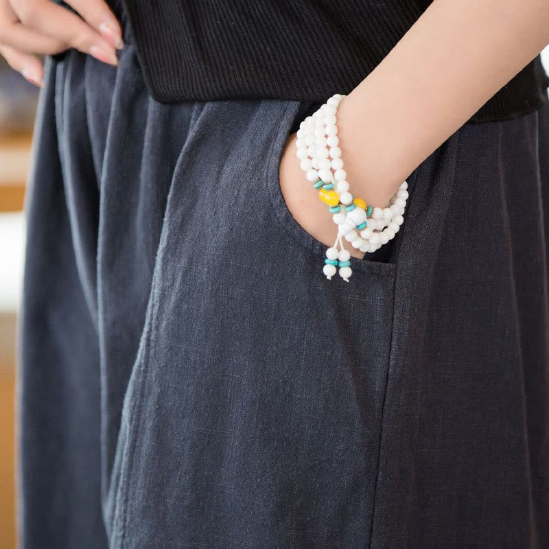 Buddha Stonesカジュアル 無地 コットン ラミー レディース ショートパンツ ポケット付き - image 18