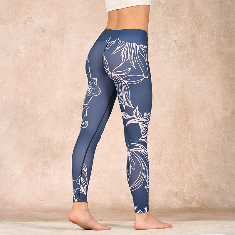 Buddha Stones、牡丹、エピフィラムの花柄プリント、ジムフィットネスレギンス、レディースヨガパンツ - image 3