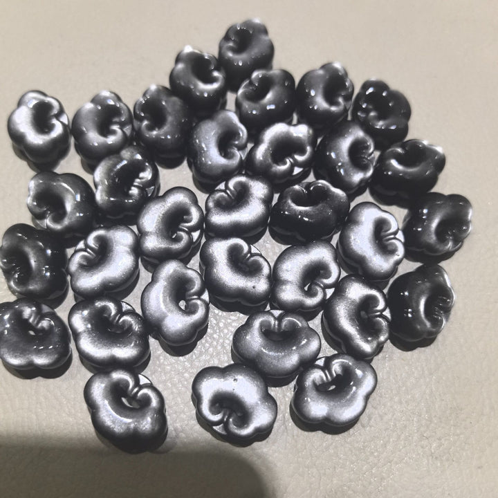 Buddha Stones天然銀光沢黒曜石 縁起の良い雲の保護 癒しのネックレスペンダント
