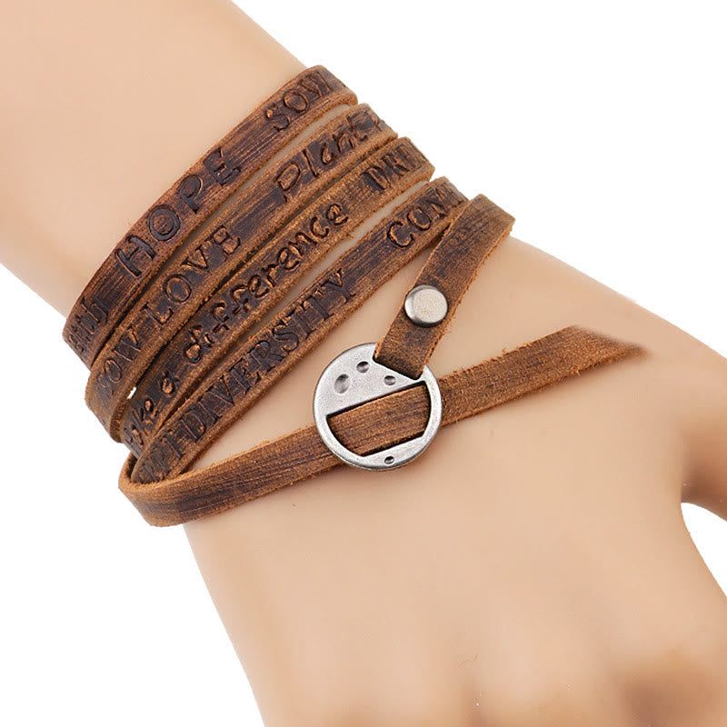 Buddha Stonesヴィンテージ マルチレイヤーレザーバックル コンフィデンスブレスレット