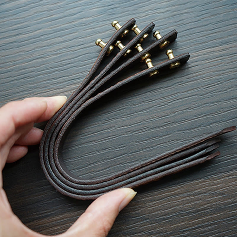Buddha Stonesヴィンテージプリントレザー 調節可能バックル バランスブレスレット