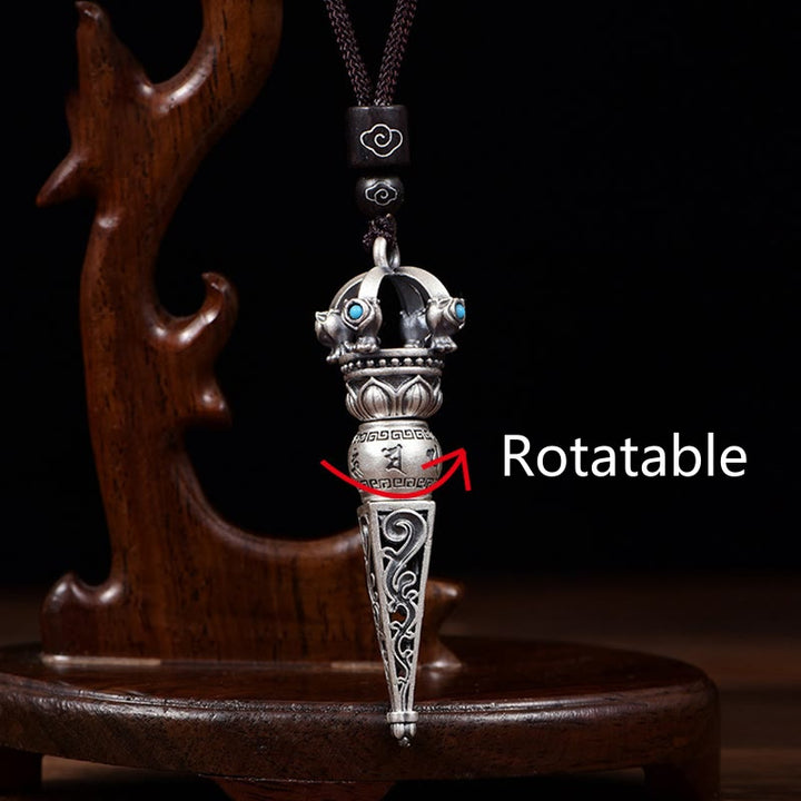 Buddha Stonesチベットオーム・マニ・パドメ・フムドルジェ バジュラ デザイン 知恵回転式ネックレス ペンダント - image 4