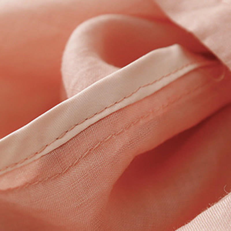 Buddha Stonesカジュアル レディース 刺繍フラワー Vネックデザイン ゆったり 半袖 コットンリネンシャツ - image 5