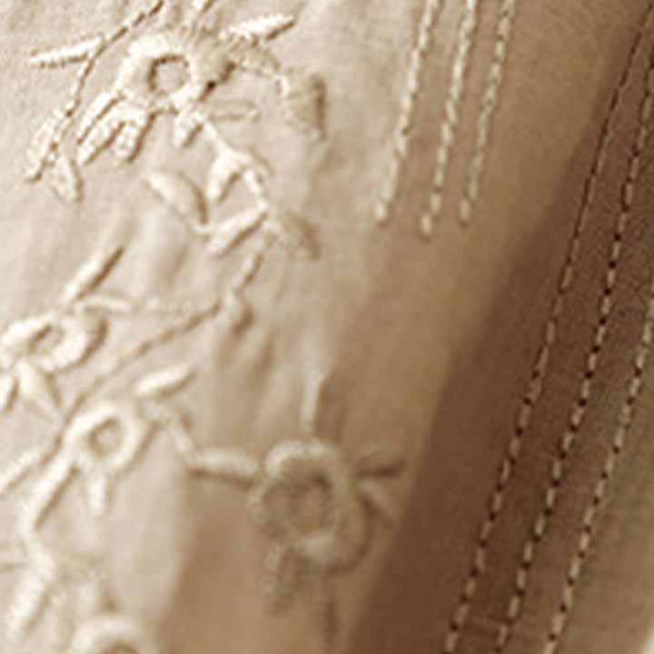 Buddha Stonesカジュアル レディース 刺繍入り花柄 Vネック ゆったり半袖シャツ - image 15