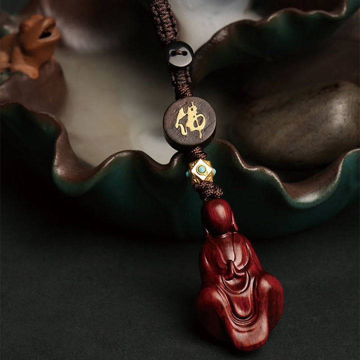Buddha Stones小葉紅檀 無形仏 守護キーホルダー
