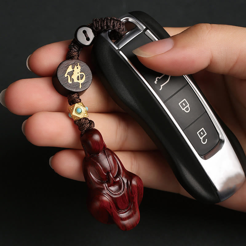 Buddha Stones小葉紅檀 無形仏 守護キーホルダー