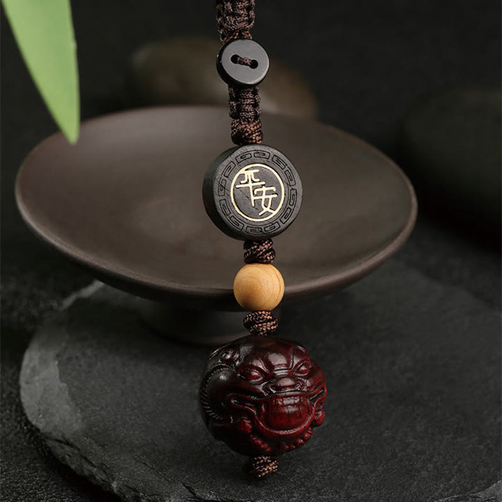 Buddha Stones小葉紅檀貔貅 安全・健康保護キーチェーン