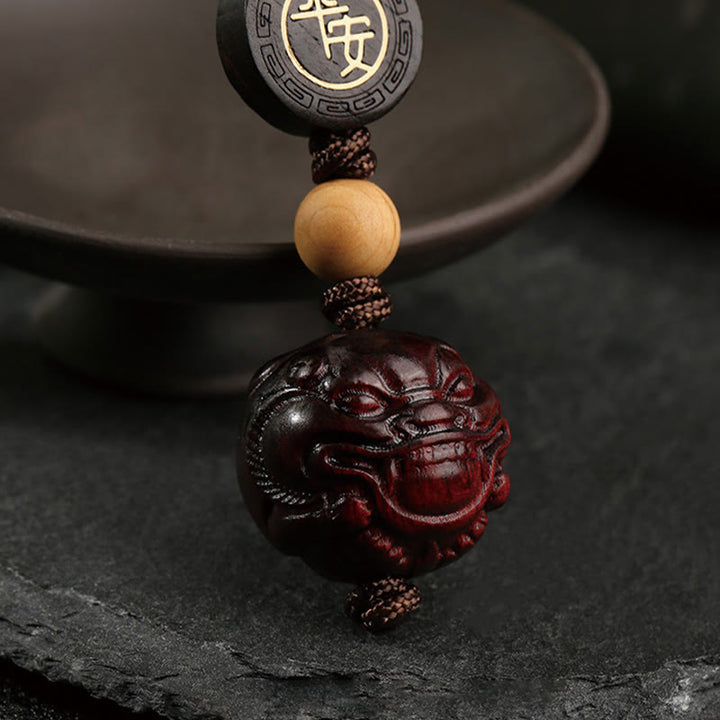 Buddha Stones小葉紅檀貔貅 安全・健康保護キーチェーン
