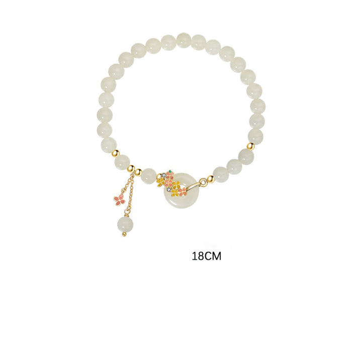 Buddha Stones925 スターリングシルバー 天然和田翡翠 キンモクセイの花 平和バックル ジルコン 幸運のブレスレット ネックレス ペンダント
