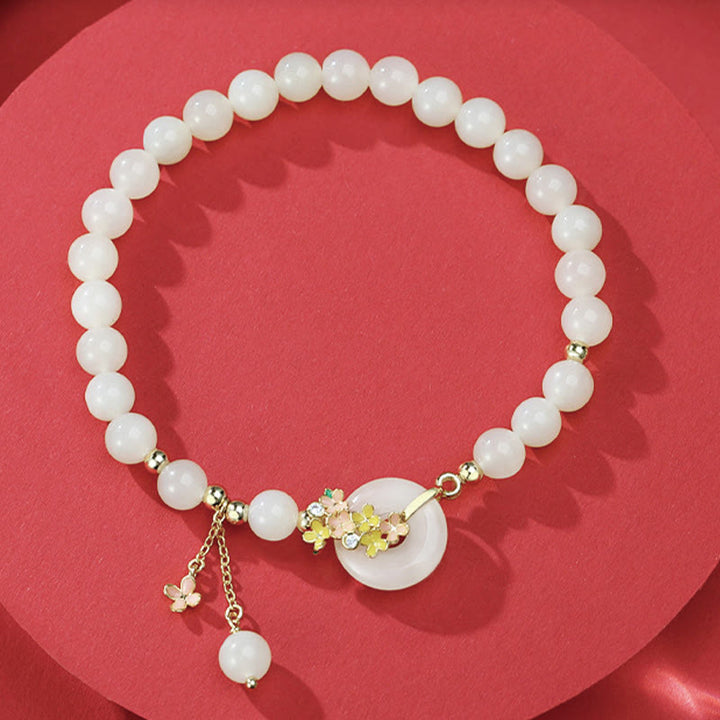 Buddha Stones925 スターリングシルバー 天然和田翡翠 キンモクセイの花 平和バックル ジルコン 幸運のブレスレット ネックレス ペンダント